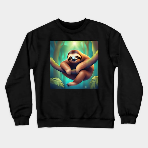 Sloth! Crewneck Sweatshirt by tocksickart